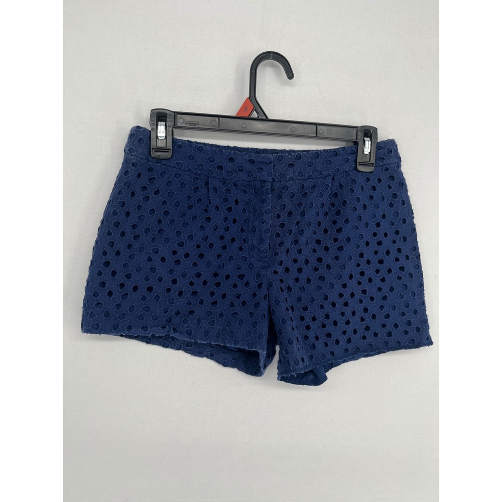 Forever 21 Navy Blue Eyelet Shorts High Rise Cotton Geometric Boho Womens Size S